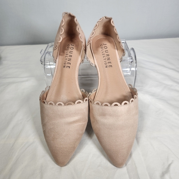 Chic Beige Flats with Scalloped Trim - Picture 9 of 9